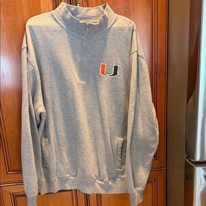 Stadium Athletics Gray Zip-Up Miami Hurricanes sweatshirt
